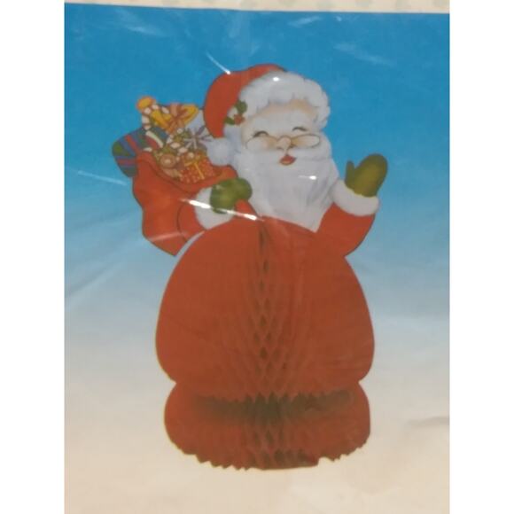 Vtg Christmas 16" Honeycomb Santa Claus New Old Stock St Nick Table Centerpiece - Picture 3 of 4